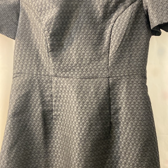 Woman’s Black Solitaire  Short Sleeve Fit and Flare Jewel Neck Dress Size Medium - Picture 2 of 9